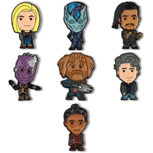 Doctor Who Flux Chibi Style 7 Pin Badge Collection Set